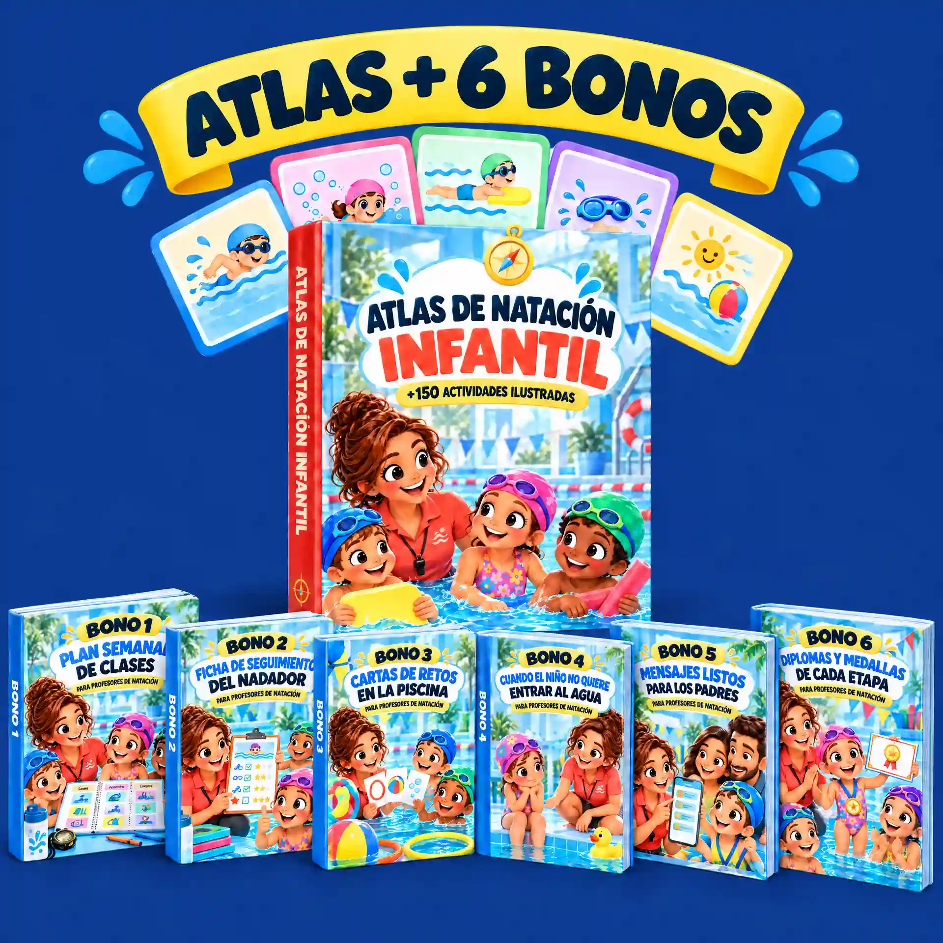 Atlas completo de natación infantil con 6 bonos