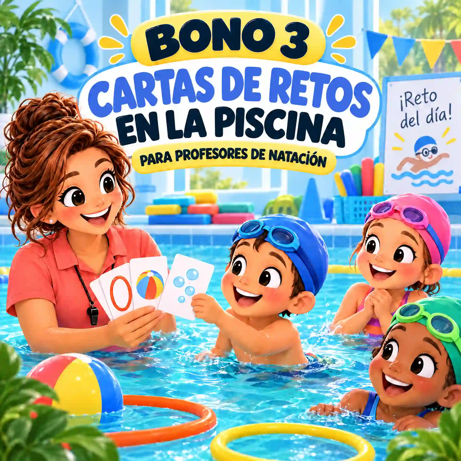 Bono 3: Cartas de retos en la piscina
